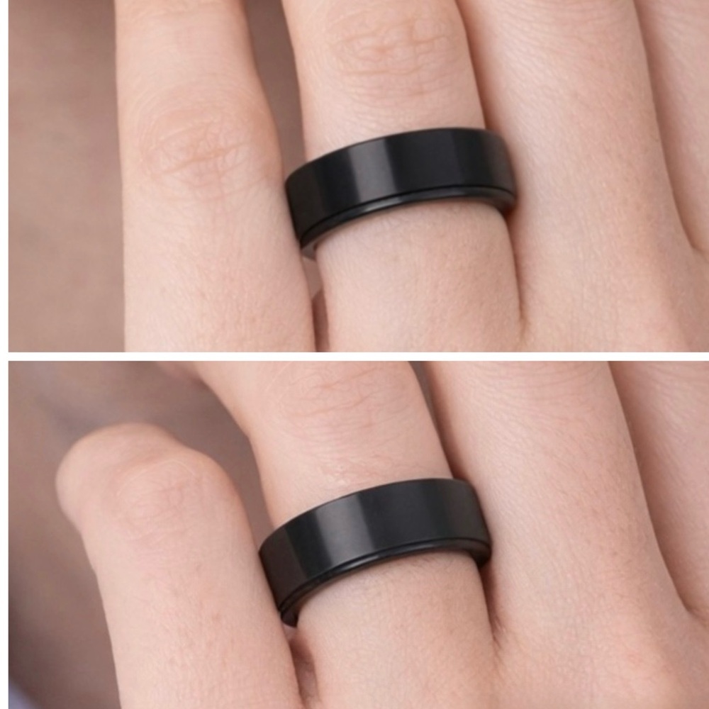 Size 7 Stainless steel plated spinner fidget ring